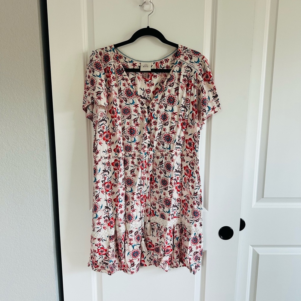 Knox Rose Red and Blue Floral Mini Dress
